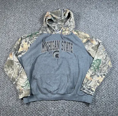 Stadium Michigan State Spartans Camouflage Hoodie Adult 3XL Gray Green Camo MSU • $24