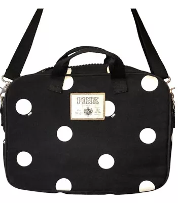 Victoria’s Secret Pink Laptop Case Messenger Bag Fits 10-14” Laptop Black NWT • $21.49
