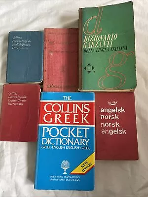 Language Dictionaries Bundle Danish Norwegian French Italian Greek German #c11L • £12.99