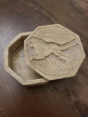 Vintage Marble Lion Trinket Box • $20