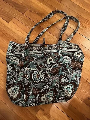 Vera Bradley Java Blue Tote Bag Shoulder Bag Cotton Purse Great Condition • $14.99