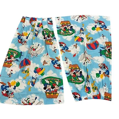 £68.69 • Buy VTG Walt Disney Productions Lot Of 2 Curtains Mickey Mouse And Friends 5x3 Ft.
