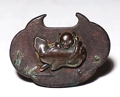 Japan Antique Netsuke Catfish Kitty Inro Ojime Sagemono Rare Edo Era Original • £318.85