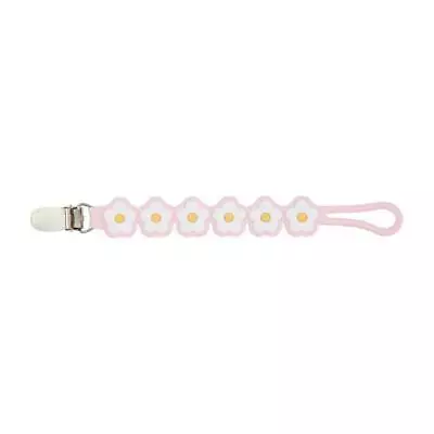 Mud Pie Pink Daisy Silicone Clip On Pacy Strap Pacifier Clip • $9