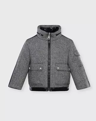 NWT MONCLER Boy's Uzay Herringbone Wool-Blend Jacket Size 8 SOLD OUT • $990