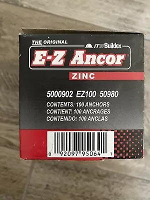 E-Z Ancor New Zinc Screw Drywall Anchors 5000902 100 Count • $31.99