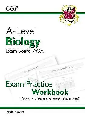 CGP Books : A-Level Biology: AQA Year 1 & 2 Exam Pra FREE Shipping Save £s • £3.94