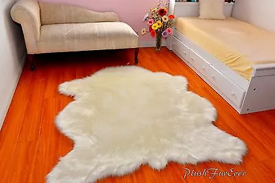 FREE-CUT Sheepskin Flokati Nursery White Fur Area Rug Baby Rugs • $175.77