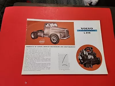 1960's? Volvo Truck Brochure Model L 498 • $20.36