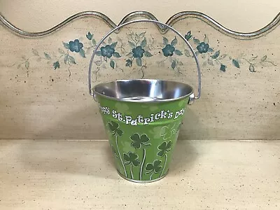 Mini St. Patrick'S Day Shamrock Clover Metal Tin Pail Bucket Party Supplies • $5