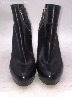 Michael Kors Womens Black Leather Side Zipper Stiletto Heel Ankle Booties 9M • $7.99