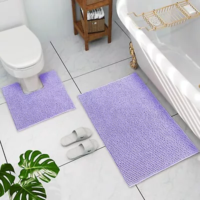 Non Slip Bath Mat Set Toilet Root Pad Ultra Soft Water Absorbent 100% Chenille • $26.99