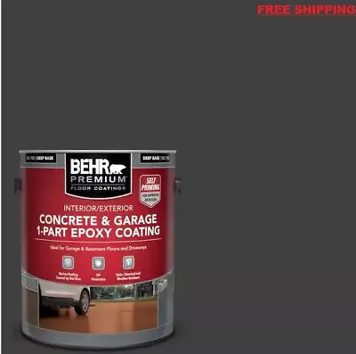 1 Gal. Jet Black Epoxy Paint Concrete Garage Basement Floor Patio Driveway New • $61.85