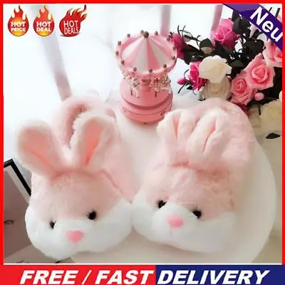 Cute Rabbit Slippers Bunny Closed Toe Slippers Cozy For Men Women (Pink M 38-40) • $27.27