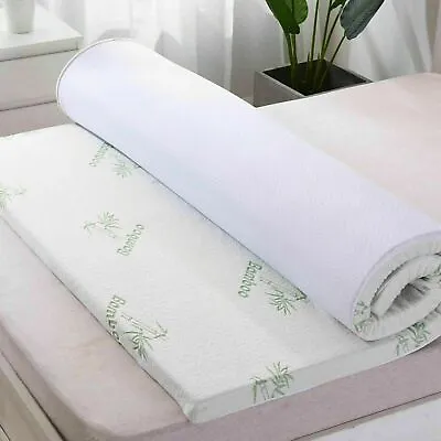 Bamboo Memory Foam Mattress Topper Quality Sizes Available Single Double King Su • £48.50