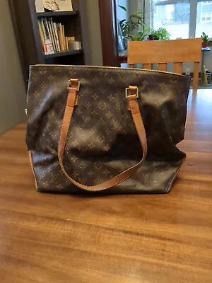 Louis Vuitton Cabas Mezzo Tote Brown Monogram Canvas • $220