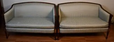 1920 Hickory Chair Sheraton Style Mahogany Spring-seat PAIR Of Loveseats • $2400