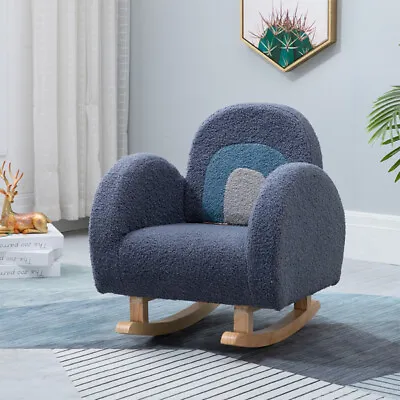 £44.99 • Buy Kids Wooden Rocking Chair Sofa Foldable Backrest Armchair Toddler Rocker Chair