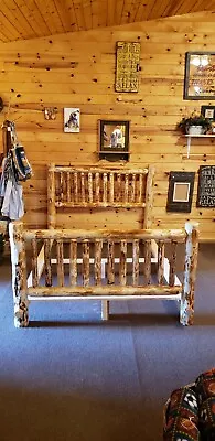  RUSTIC LOG BED - Small Spindles   Ships Free !! Twist Of Nature Brand • $654