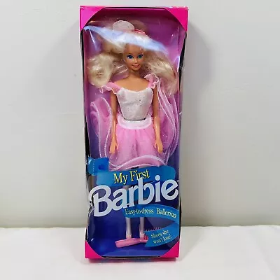 My First 1st Barbie Ballerina Easy To Dress Blonde Pink Tutu Costume Brush • $12.99