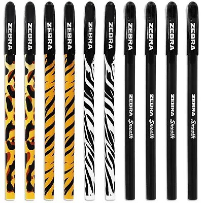 £4.19 • Buy Zebra Doodler'z Stick Ballpoint Pen - 1.0mm - Animal Print & Black Barrels 10 Pk