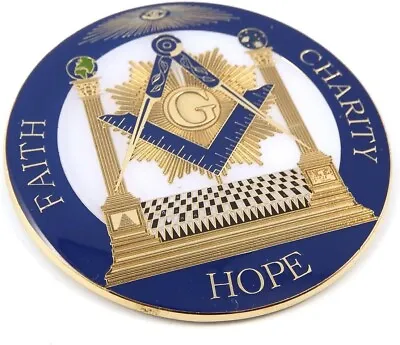 Mason. Faith Hope Charity 3  Auto Emblem Metal Car Decal MAS28 • $7.99