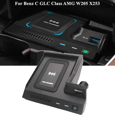 10W Wireless Charger Plate Phone Charging Pad For Mercedes-Benz C GLC 2015-2020 • $93.50