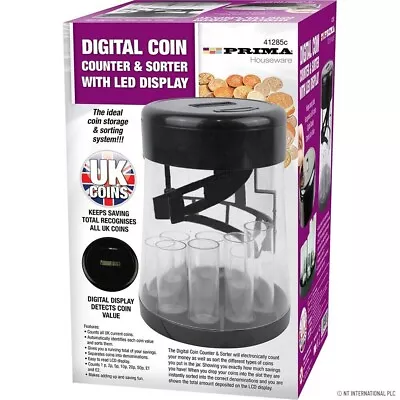 Digital Coin Counter And Sorter Money Jar Change Counting Organise Lcd Display • £9.99