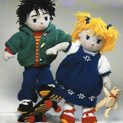 Knitting Pattern- Rag Dolls & Outfits To Knit In DK Wool- Measure 15  When Comp • £2.15