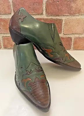 Vintage Ankle Boots Sz 7m Hunt Club Zalo Style Western Cowgirl Booties Boho • $26.25