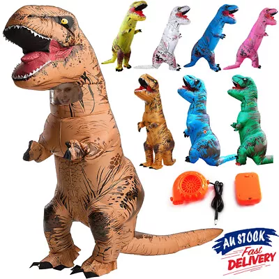 Inflatable Dinosaur Costume Adult Jurassic World Park T-Rex Blow Party Cosplay • $20.08