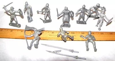 Marx Castle Playset SP 54mm Black Knight & 9 Type 1 Knights + 2 Lances Soldiers • $11.99