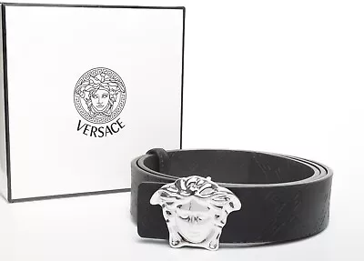 Versace Men's Leather Medusa Buckle Belt  Size 42in 107cm Fits 38 To 44 • $79.99