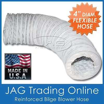 $11.58 • Buy 1M X 4  (100mm) DIAM. REIFORCED FLEXIBLE BILGE BLOWER HOSE-Boat/Air Vent/Caravan