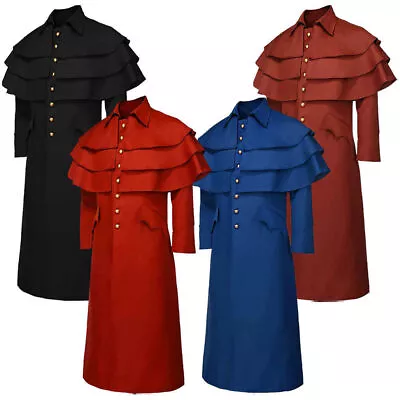 NEW Medieval Men's Coat Knight Overcoat Party Jacket Halloween Cosplay Costume • $60.13