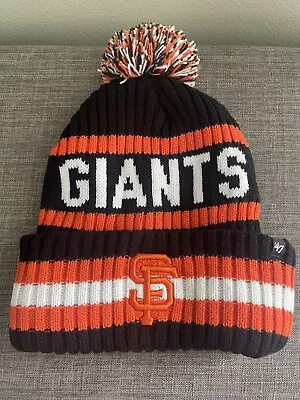 Men's '47 Black San Francisco Giants  Knit Beanie Hat W/pom-pom • $15.50