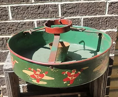 $69.99 • Buy Vintage NESCO Metal Christmas Tree Stand Holder With Santa Claus Skating