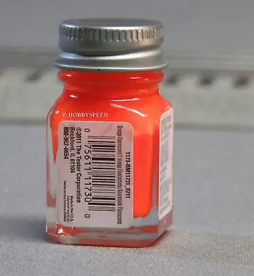 TESTORS PAINT FLUORESCENT ORANGE ENAMEL 1/4oz 7.4ml Plastic Model TES1173 NEW • $7.24