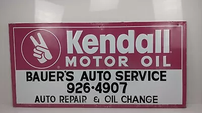 Vintage Kendall Motor Oil Embossed Metal Sign 70 X34  Gas & Oil Advertising Shop • $600