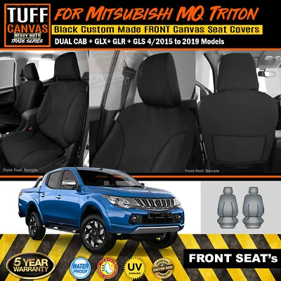 $151.05 • Buy TUFF HD TRADE Canvas FRONT Seat Covers Triton MQ GLX GLR GLS 1/2015-19 In BLACK
