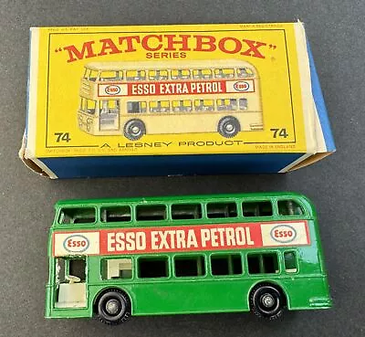 Lesney Matchbox Series No.74 Green Daimler Bus Esso Extra Petrol W/ Original Box • $39.99