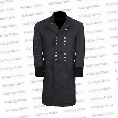 Civil War Double Breast Navy Frock Coat With Black Wool Cuff & Collar - All Size • $91.30