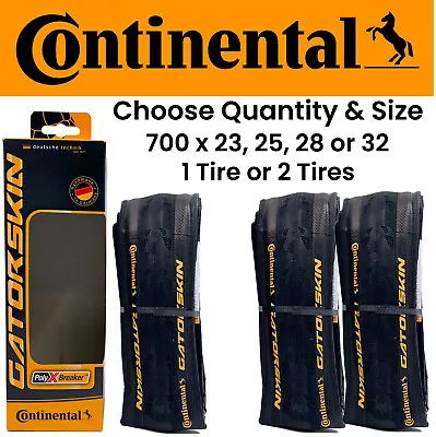 1 Or 2 PACK Continental Gatorskin 700 X 23 25 28 Or 32 Road Bike Folding Tire • $53.95