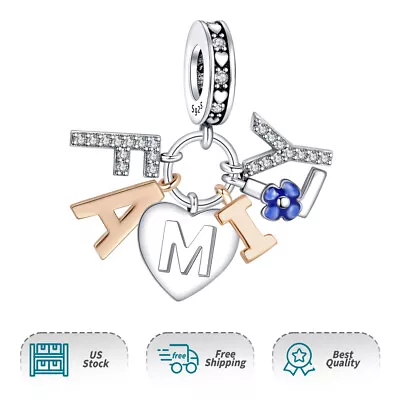 Authentic Love Family Letters Dangle 925 Sterling Silver Women Bracelet Charm • $19.98