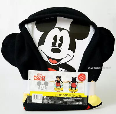 Disney Mickey Mouse Ears Beach Bath Poncho Hooded Towel NEW Kids Birthday Gift • $17.99