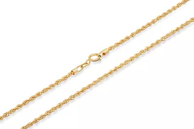 14K Yellow Gold 1.5mm-4mm Italian Rope Chain Pendant Necklace Mens Women Hollow • $87.75