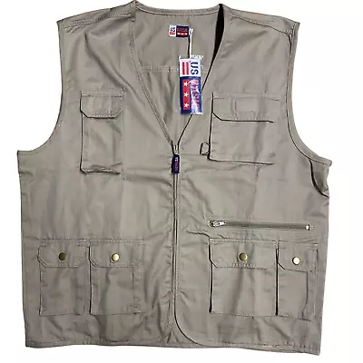 Men's Vest Utility Fishing Safari Travel Cargo Outdoor Lightweight Work Photo • £14.50