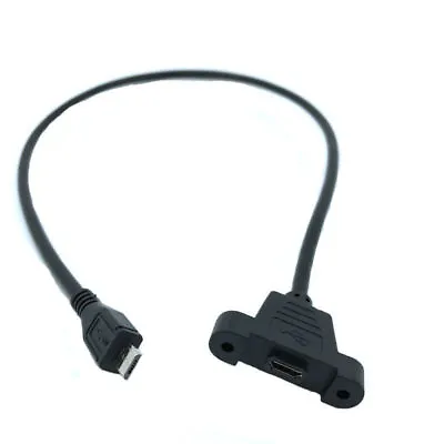 Micro USB 2.0 Male To Female Connector Adapter Cable 30cm With Panel Mount Hole • $1.89