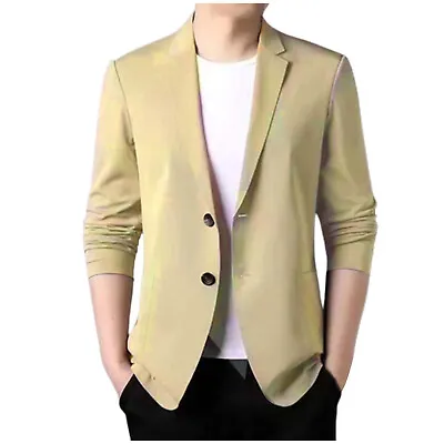 Men's Casual Blazer Lightweight Regular Fit Sport Coat Single Button Suit Jacket • $19.35