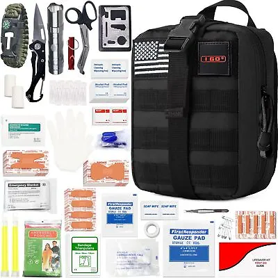 I GO Survival First Aid Kit 251 Pieces Compact Tactical Trauma First Aid Bag... • $55.44